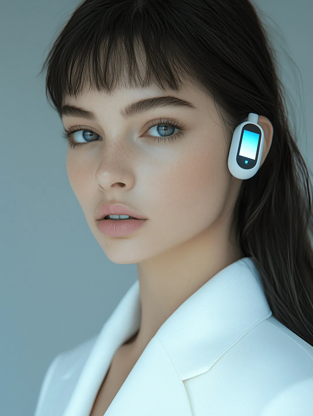 woman with earphone