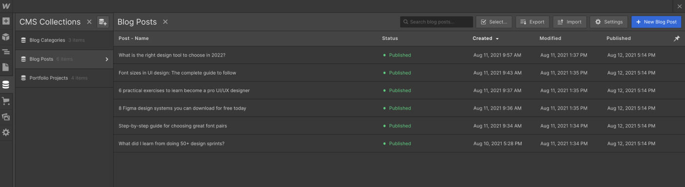 CMS Collection - You X Webflow Template