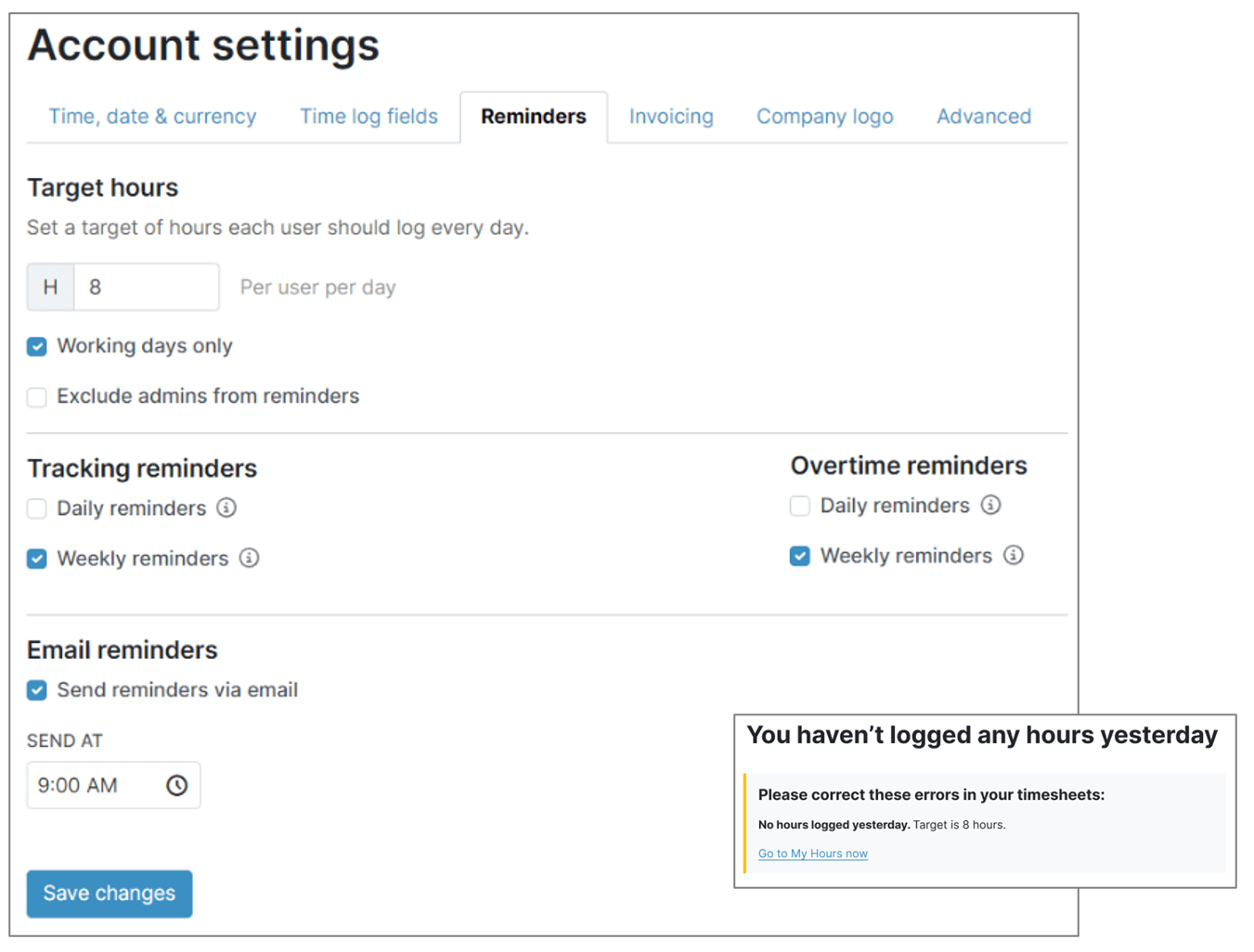 My Hours account setup