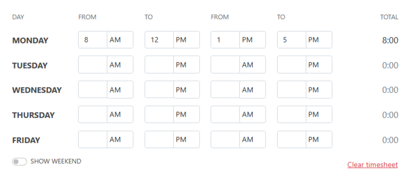 how to fill out time card calculator