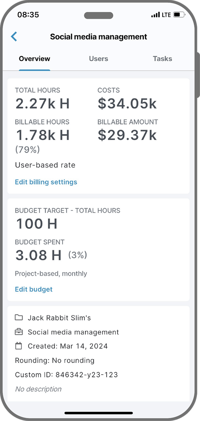 Set billable rates and add expenses  from your mobile device