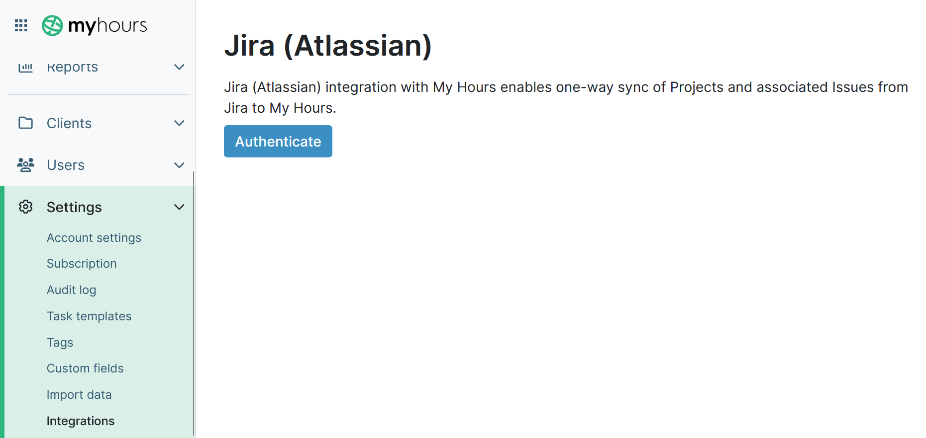 Connect My Hours to Jira