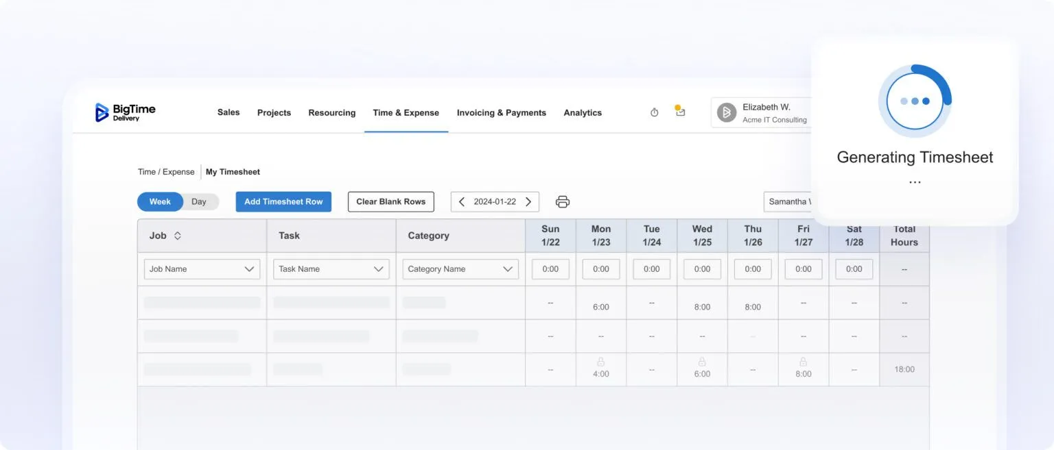 BigTime timesheet