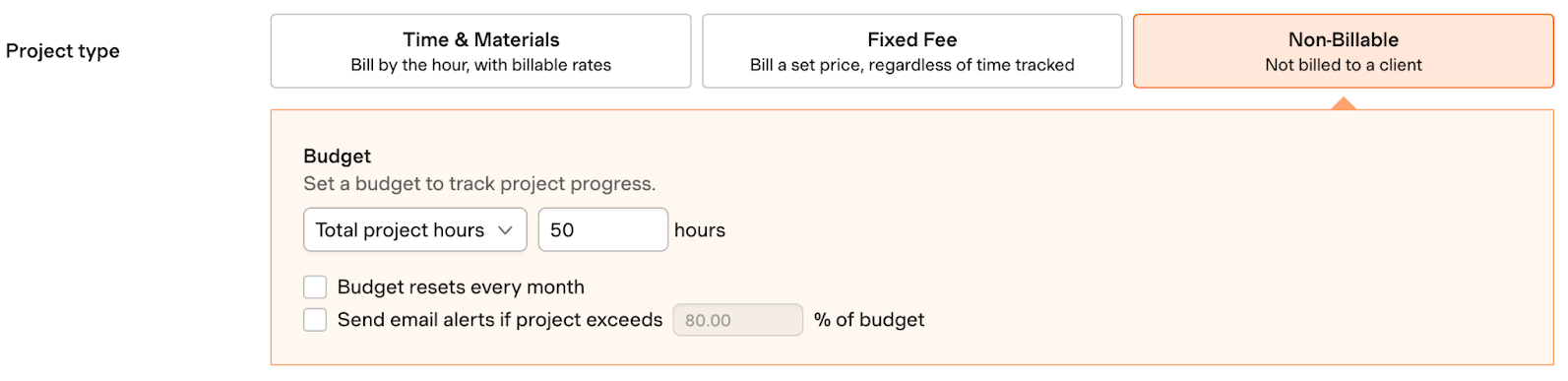 Harvest billing settings