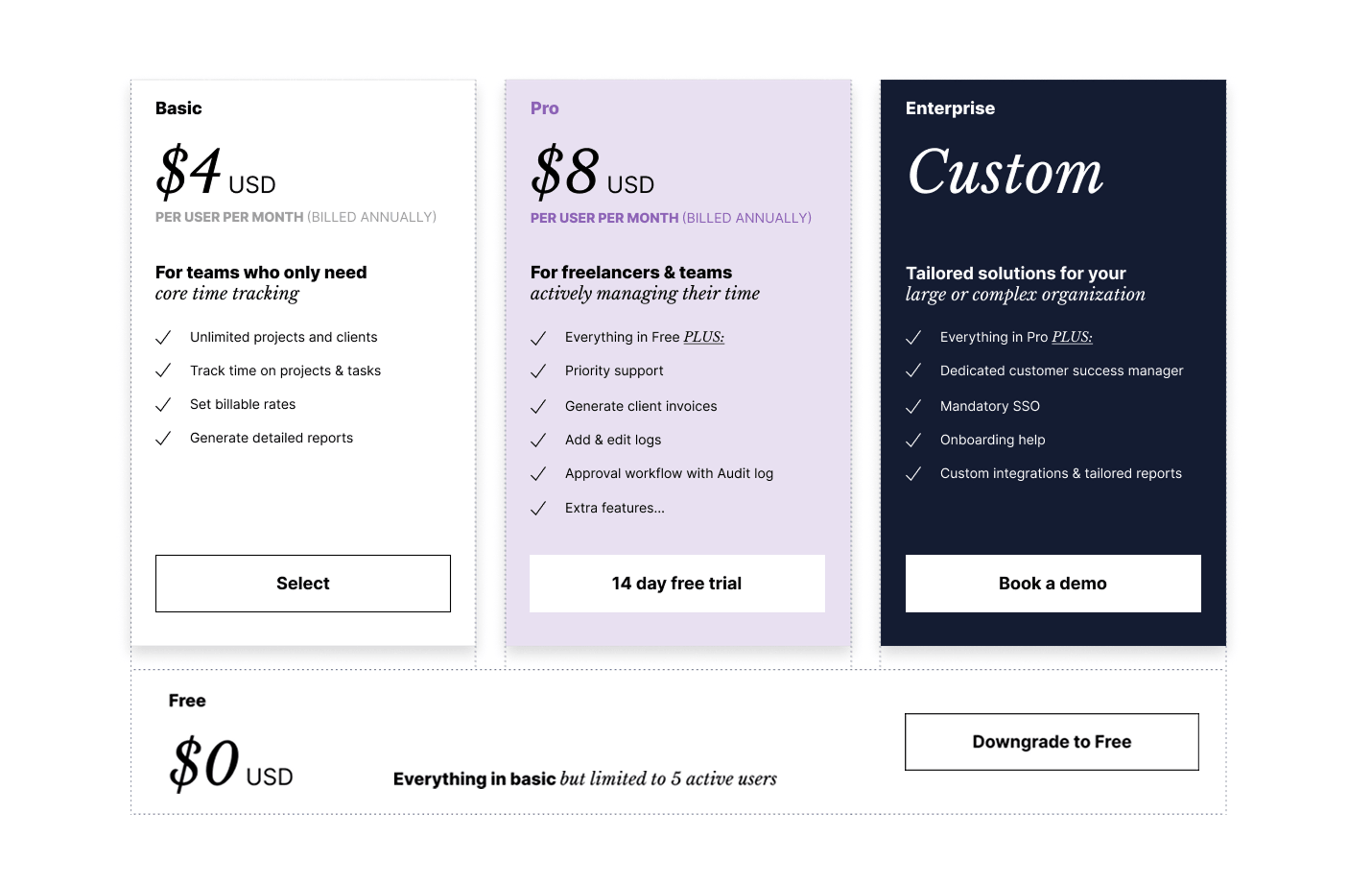 My Hours pricing