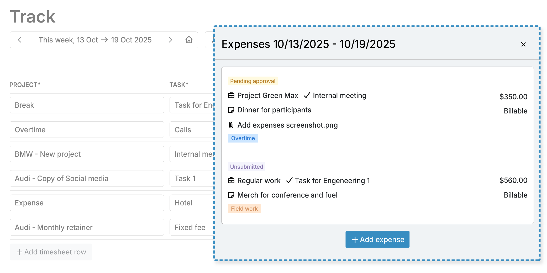 Expenses tracking