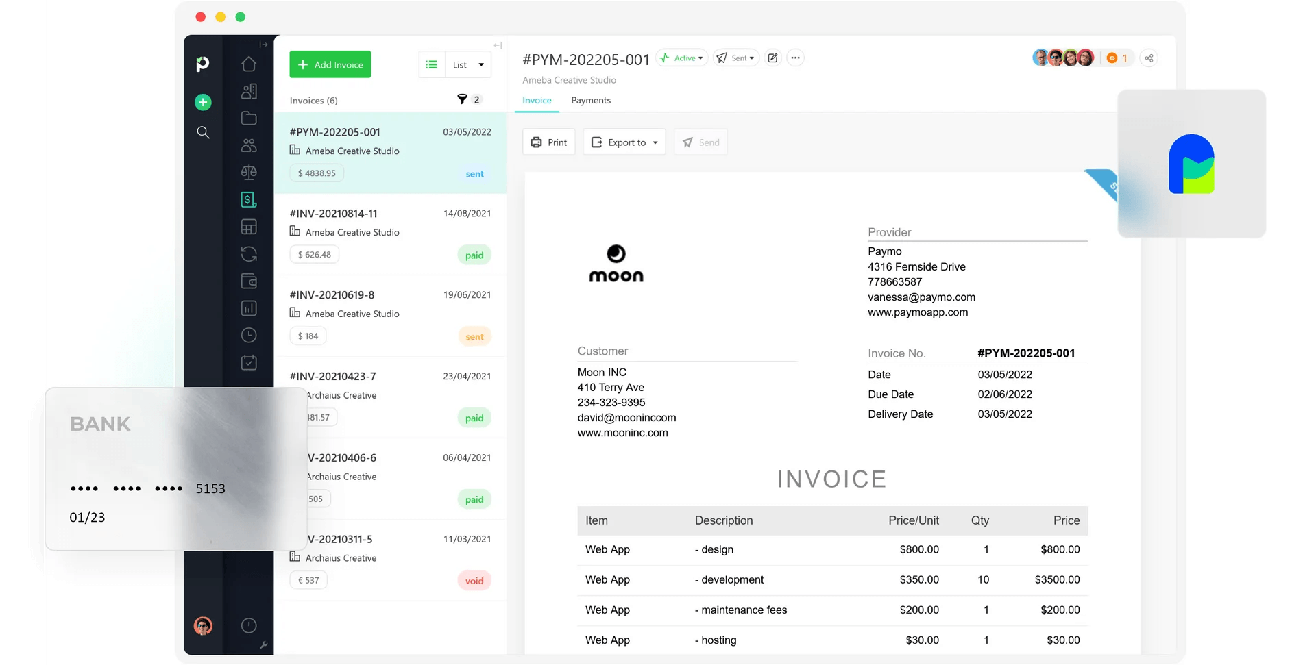 Paymo online payments