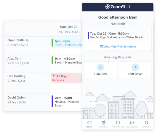 ZoomShift shift notifications