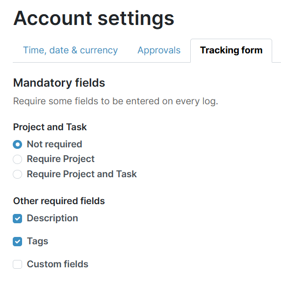 My Hours customizable time entry form