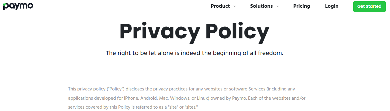 Paymo privacy policy