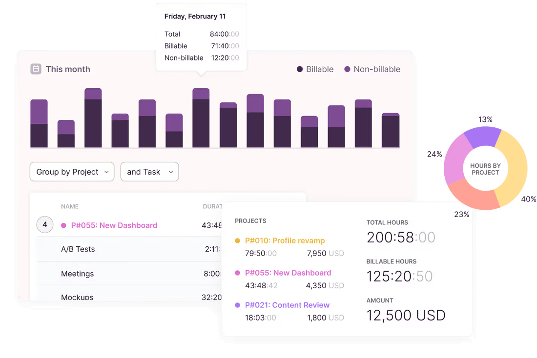 Toggl Track billable hours tracking