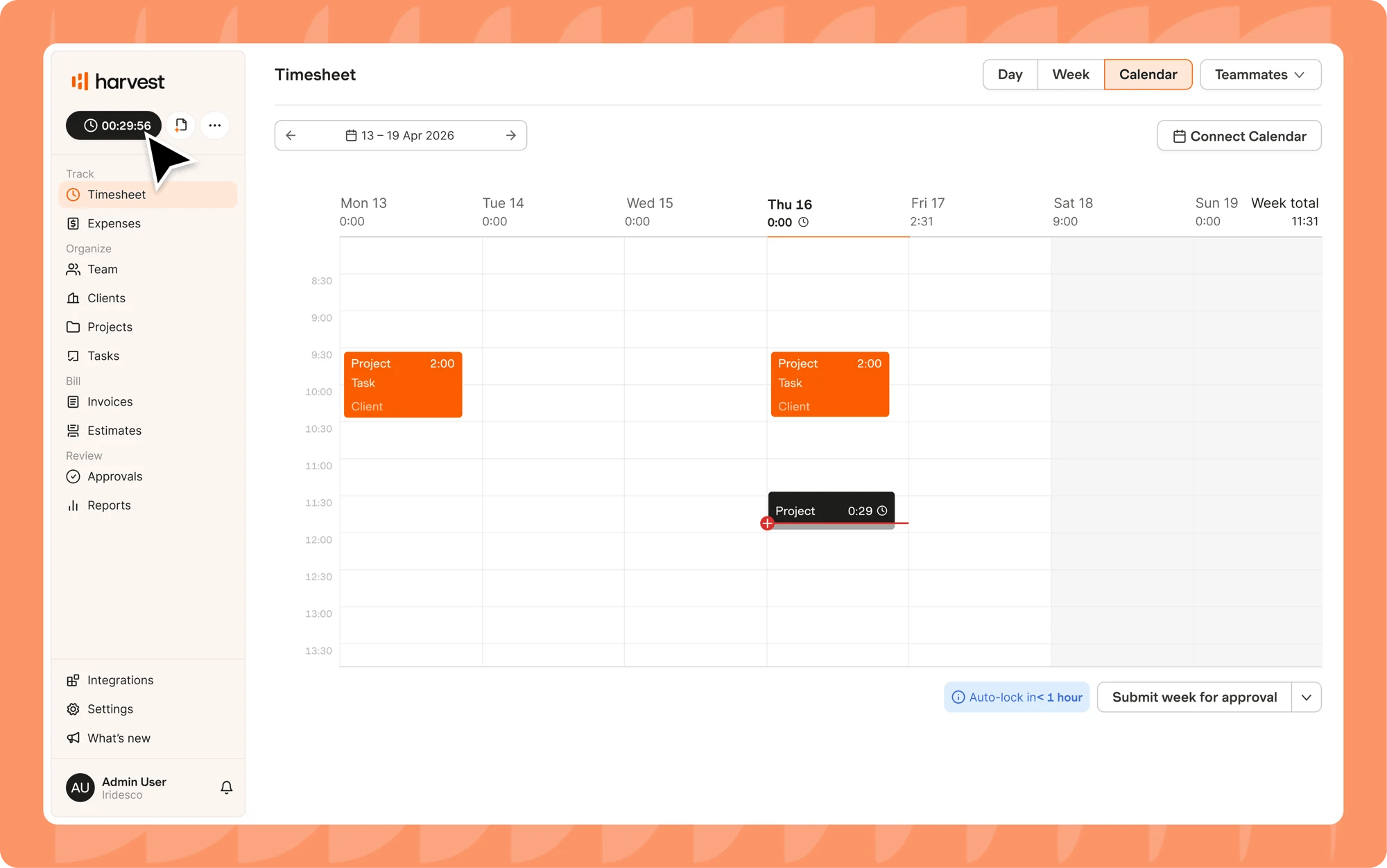 Harvest timesheet