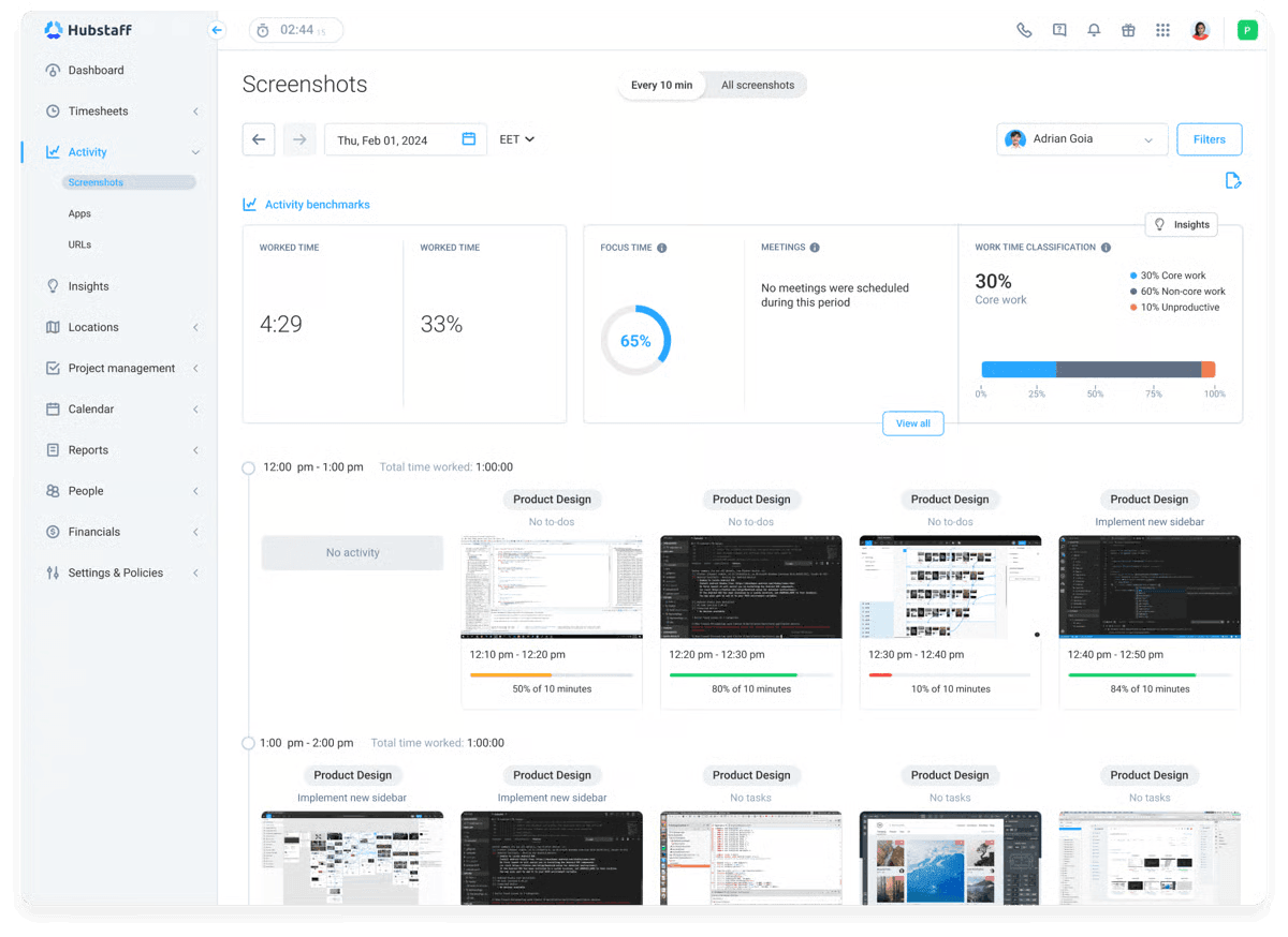 Hubstaff screenshot monitoring
