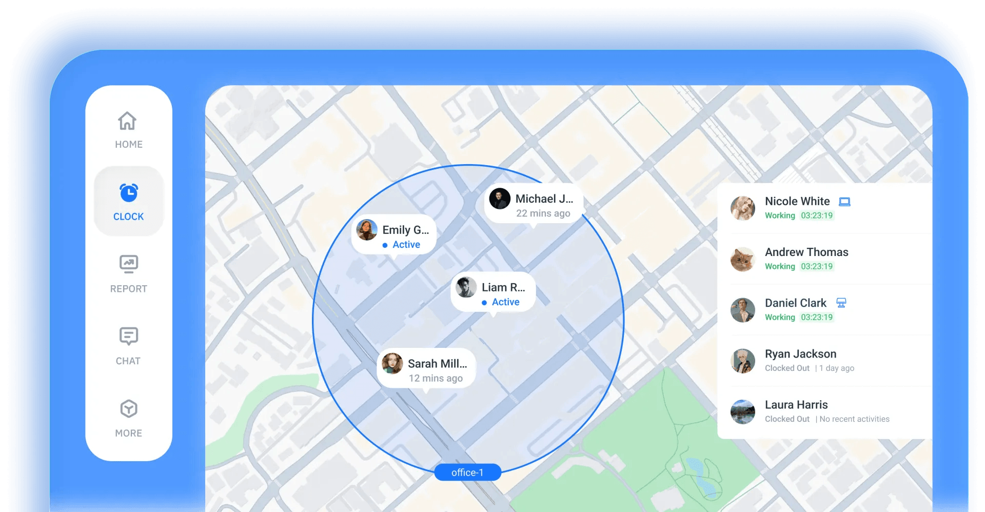 ShiftFlow geofencing and GPS tracking
