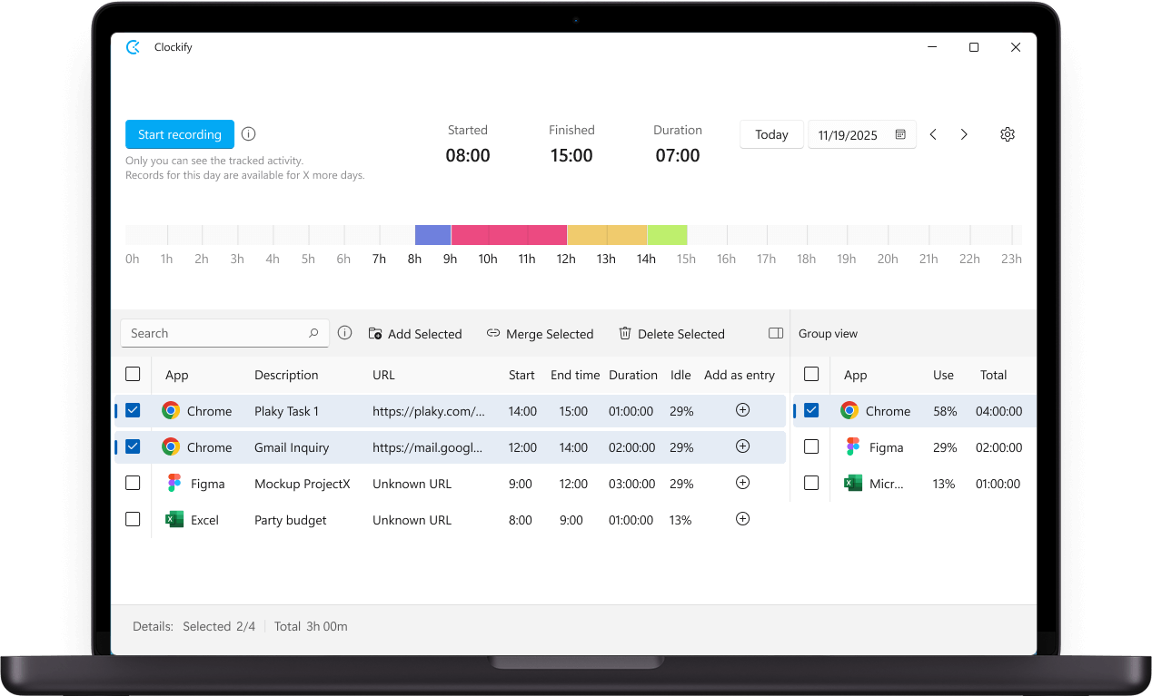 Clockify time tracking