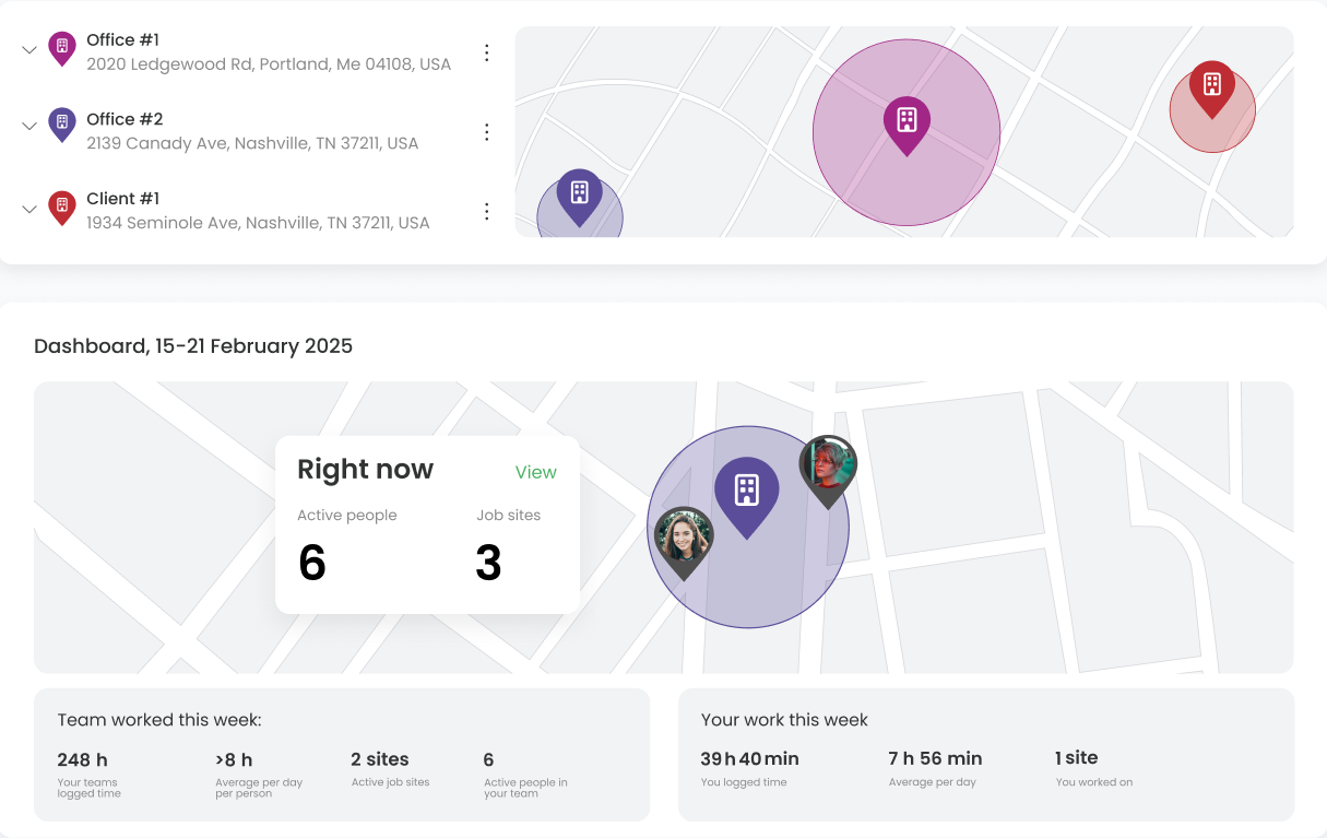 TimeCamp location monitoring