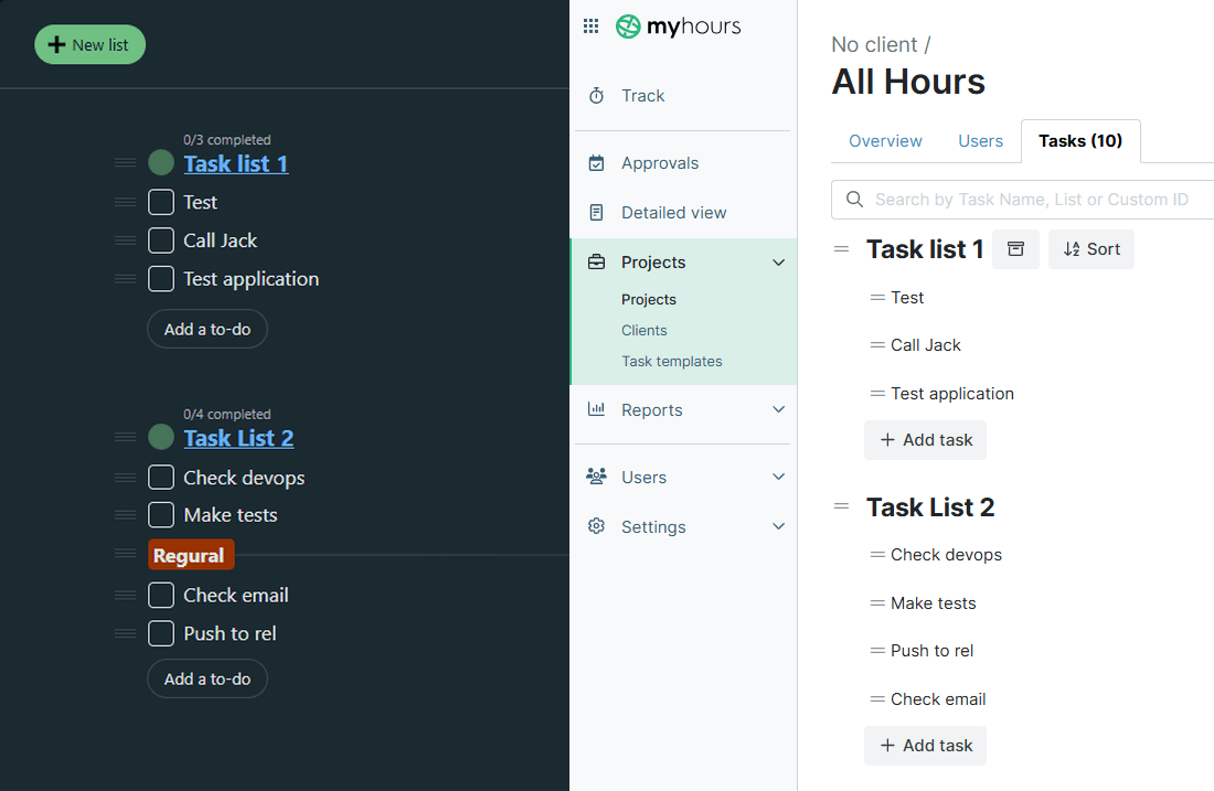 Basecamp syncing with My Hours.