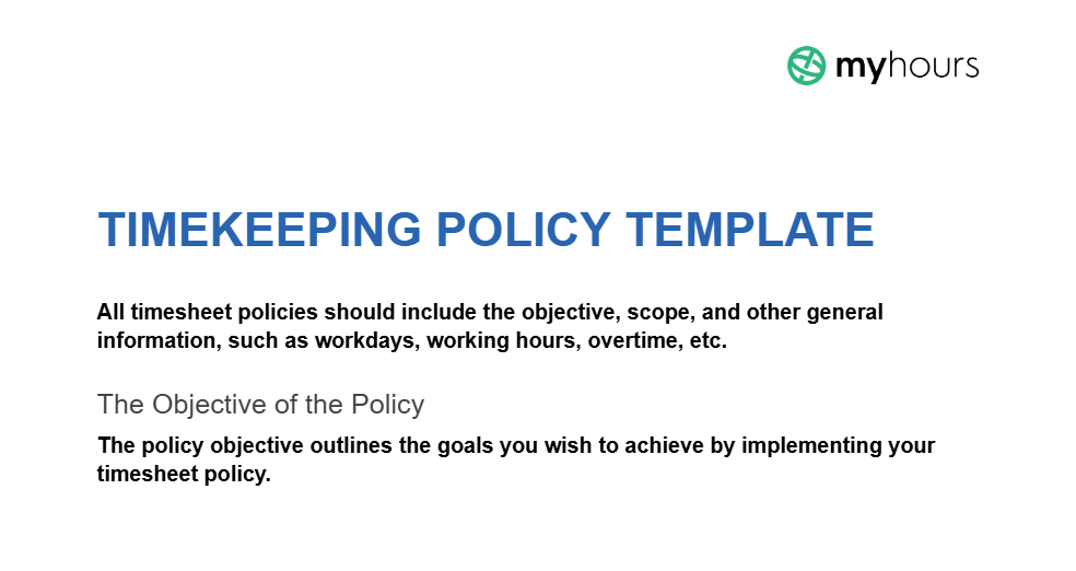 timekeeping policy template