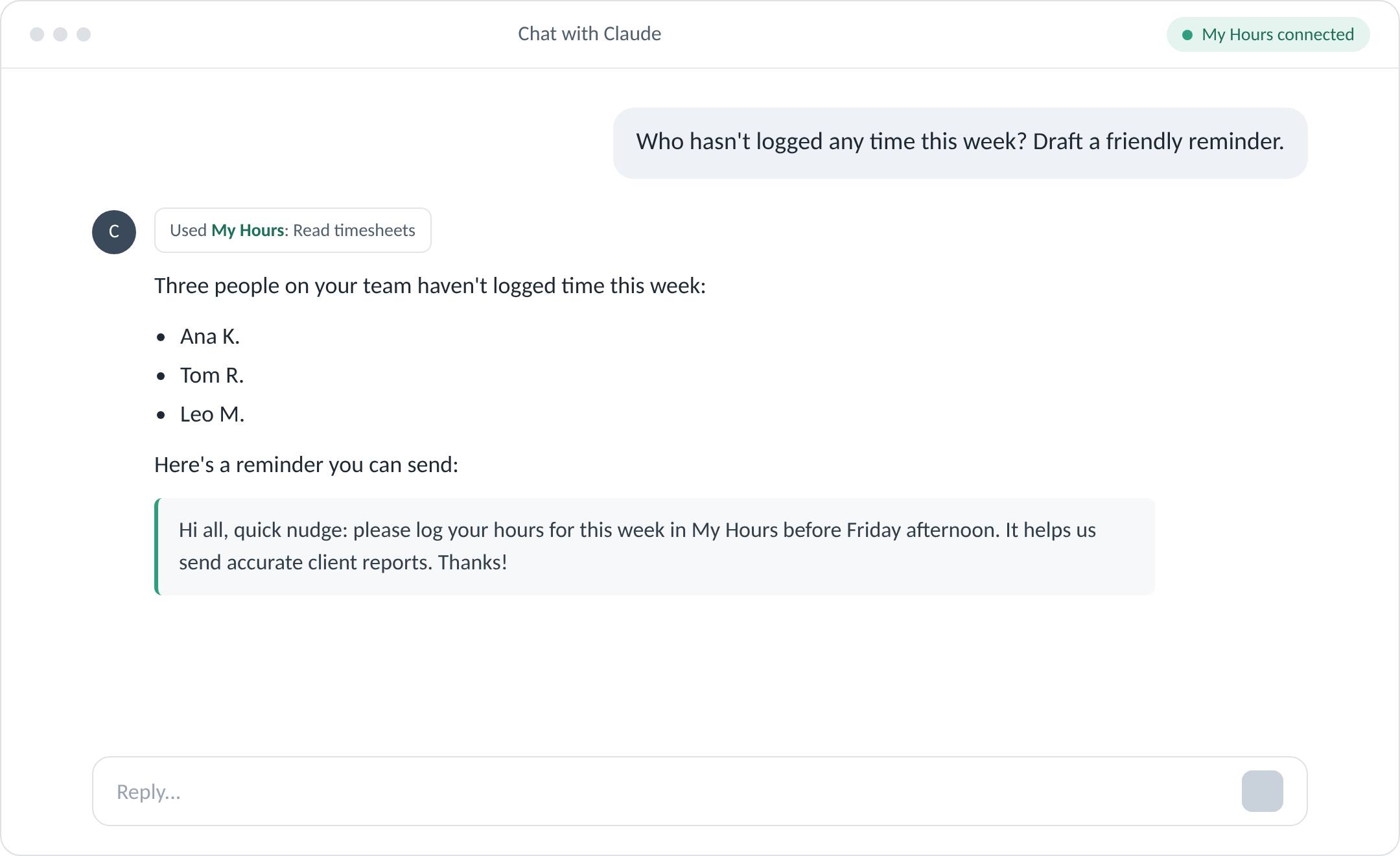 Check Timesheets and Remind Your Team