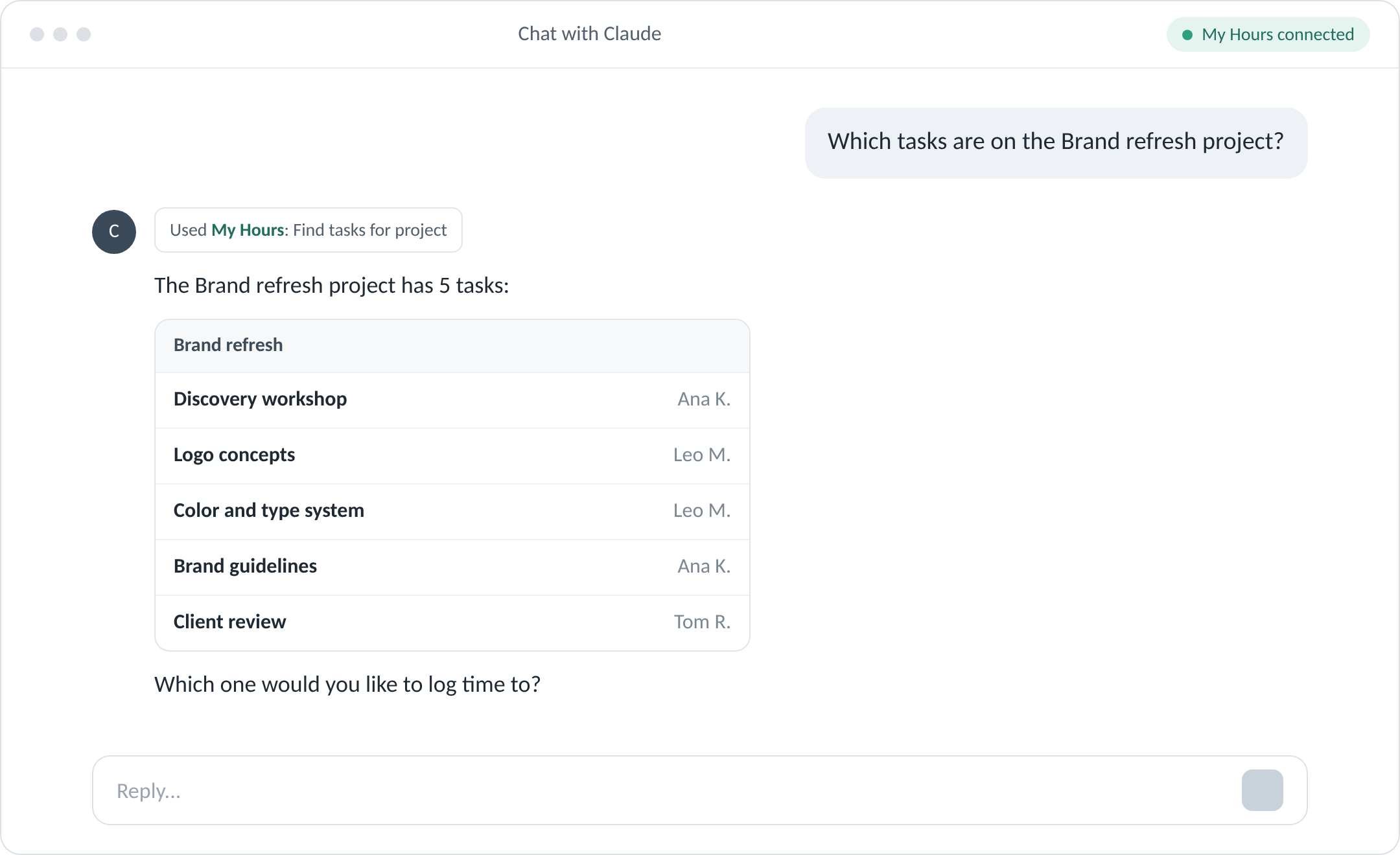 Find Projects, Tasks and People with simple promts in Claude