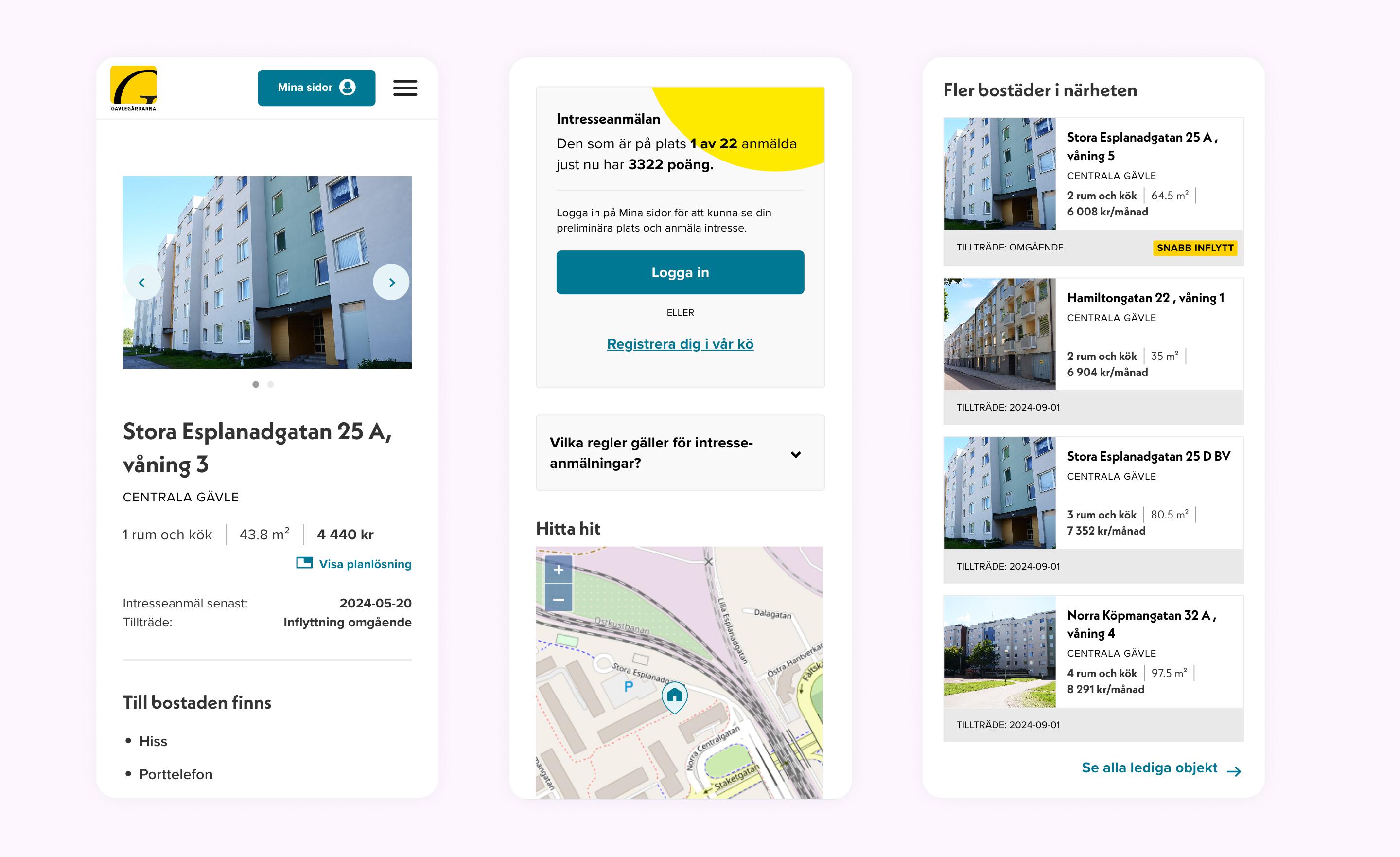 Skisser på Gavlegårdarnas webbplats