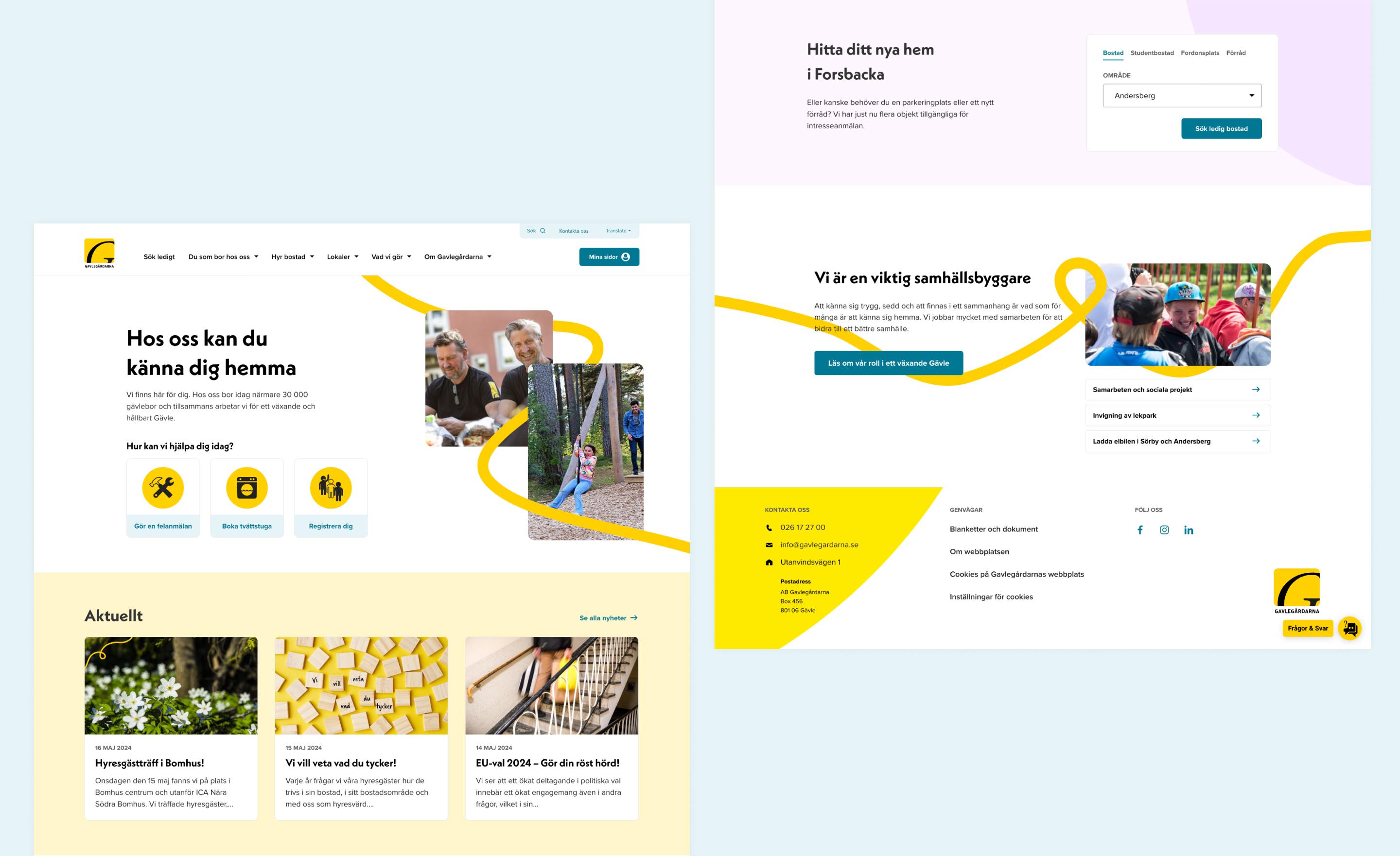 Skisser på Gavlegårdarnas webbplats