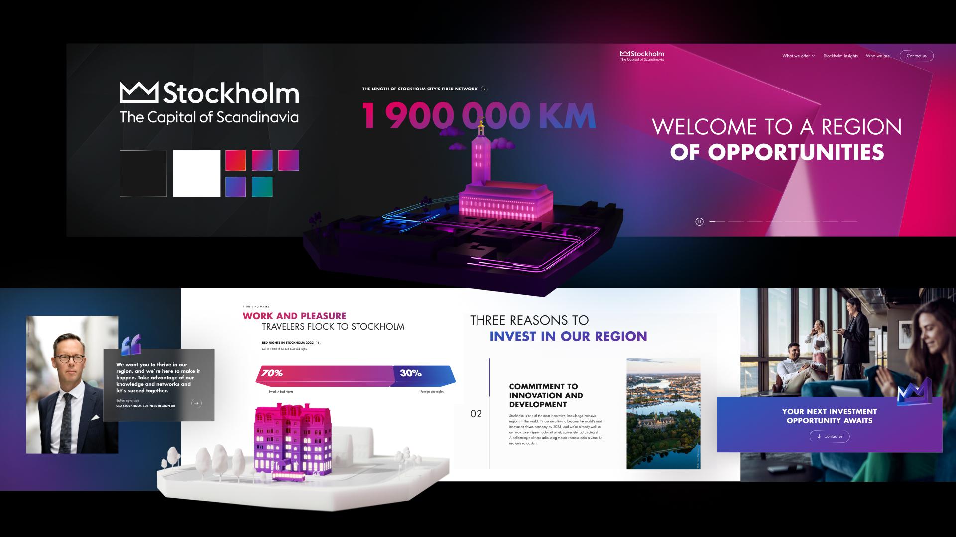 Konceptskisser för Stockholm Business Regions webbplats