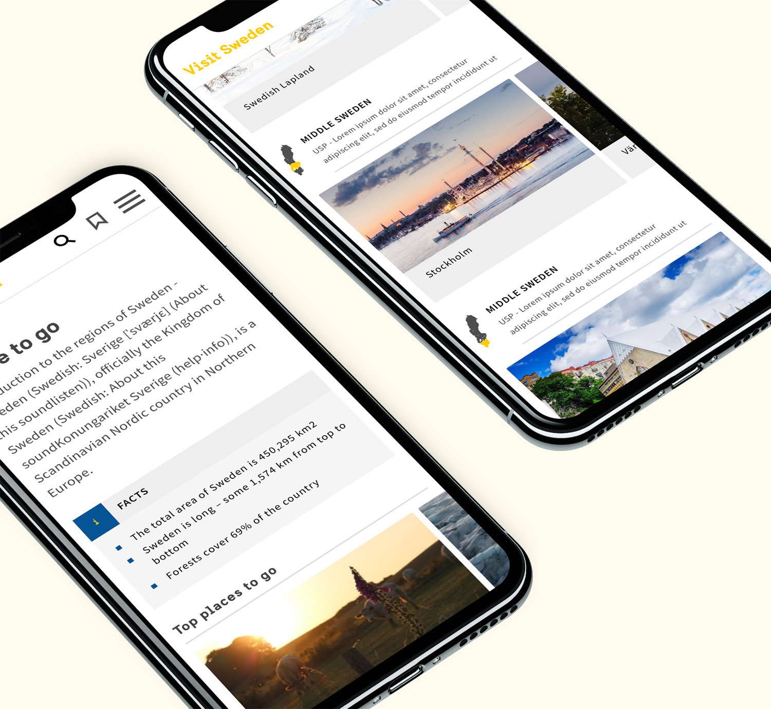 Mockup av Visit Swedens webbplats