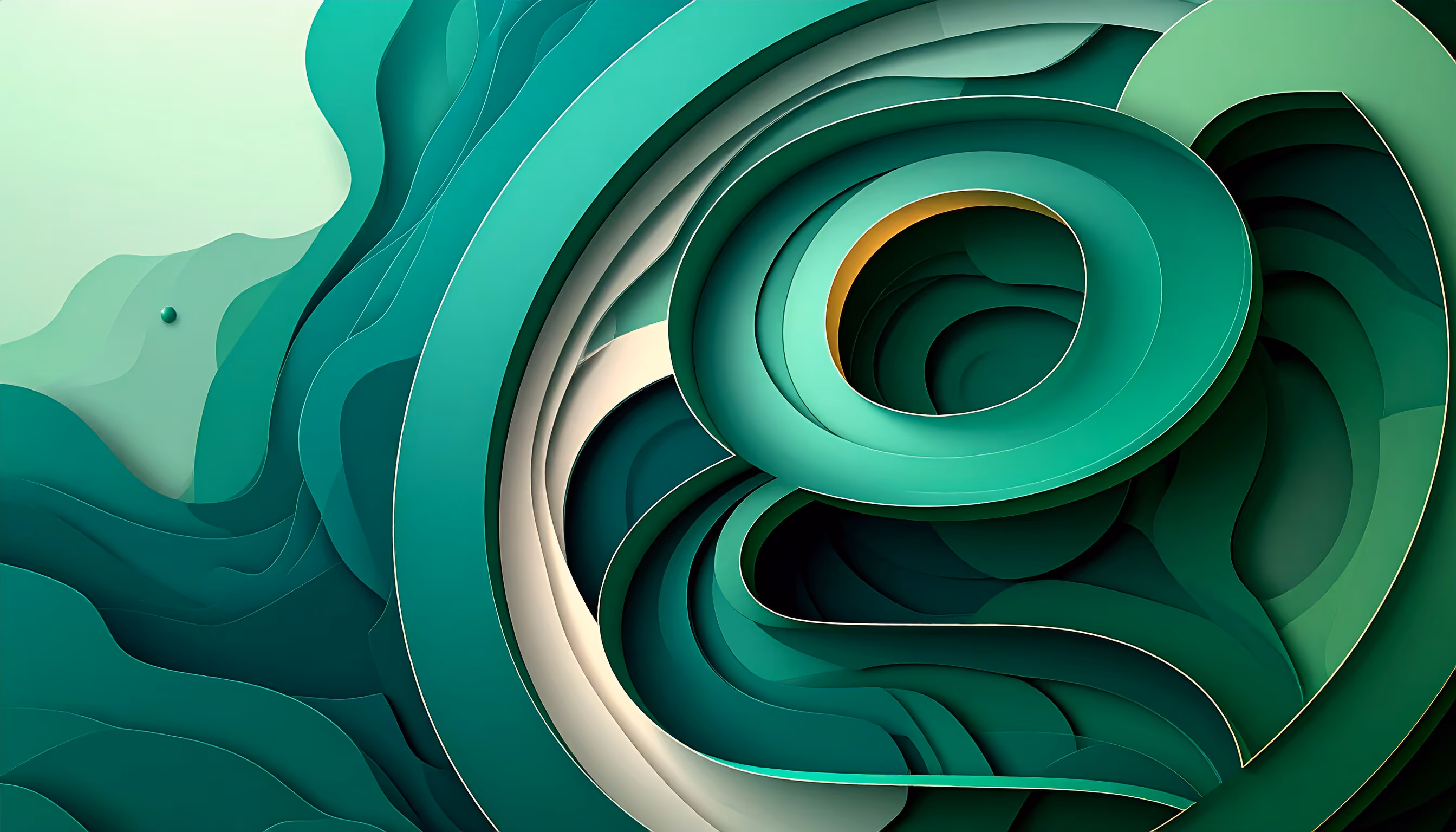 Green flowing layers forming the Gilroy G word-mark