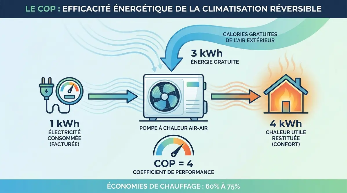 Schéma climatisation réversible La Baule
