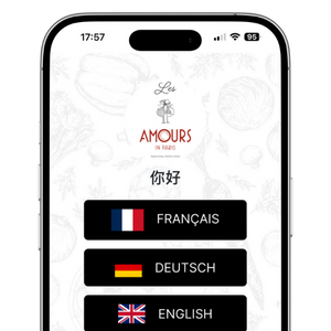 Un site web DigiChef sur un ecran Iphone 17