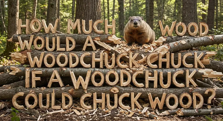 "How much wood would a woodchuck chuck if a woodchuck could chuck wood" made out of wood chucked by a woodchuck.