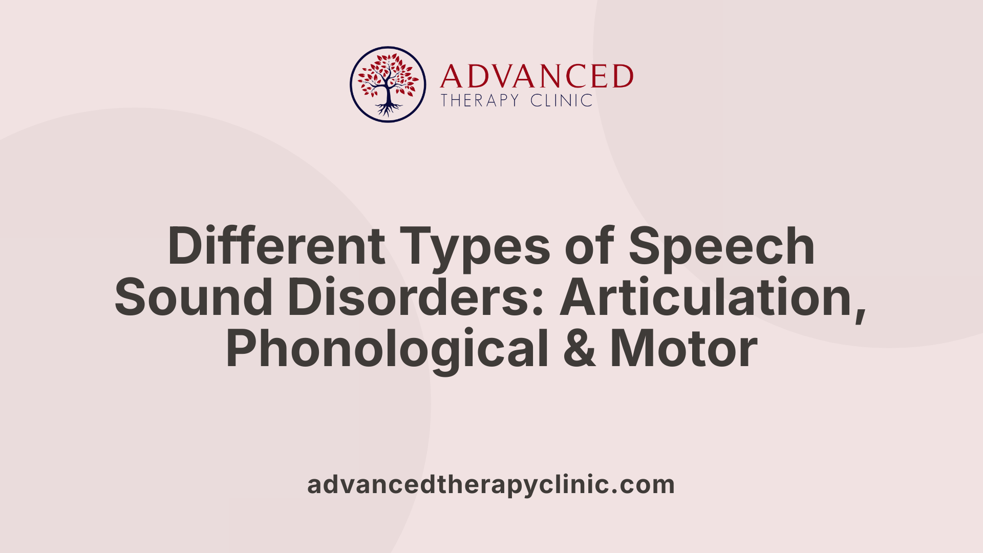 Different Types of Speech Sound Disorders: Articulation, Phonological &amp; Motor
