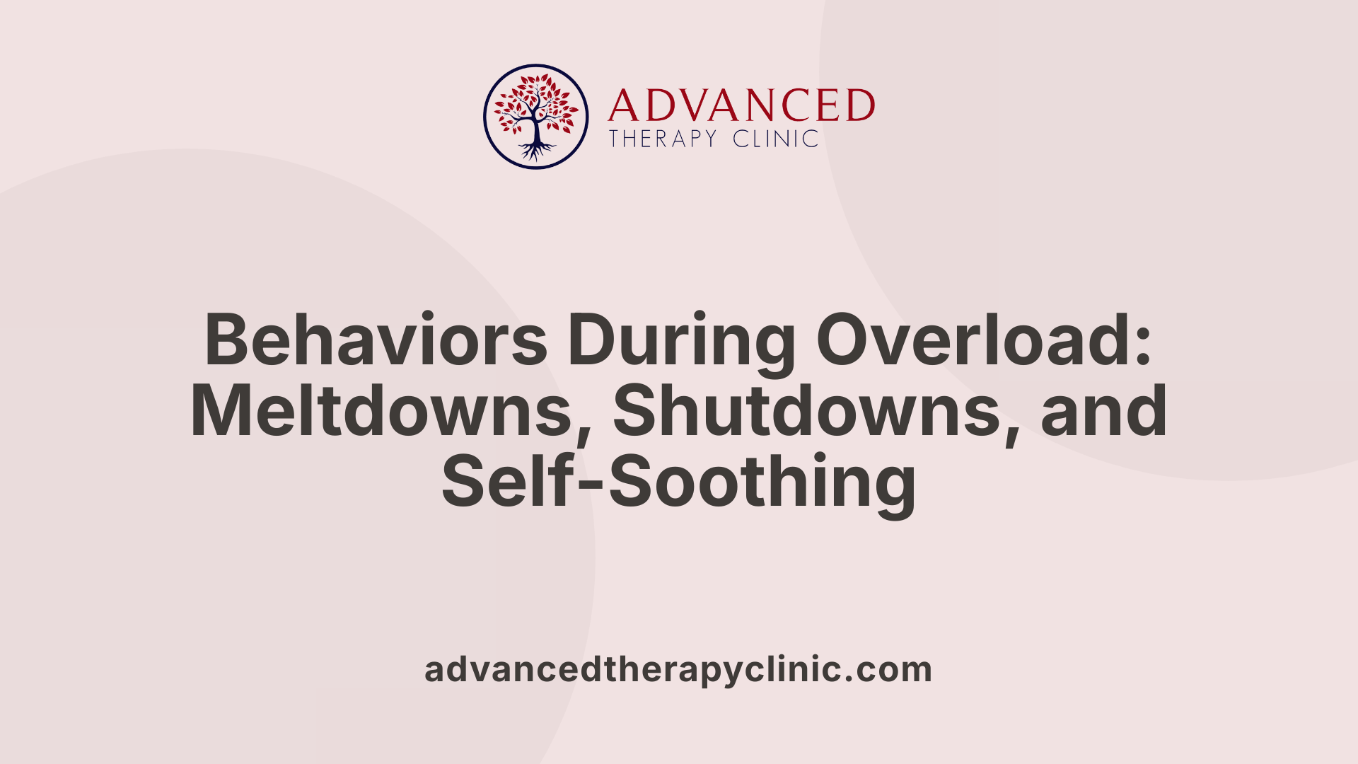 Behaviors During Overload: Meltdowns, Shutdowns, and Self-Soothing