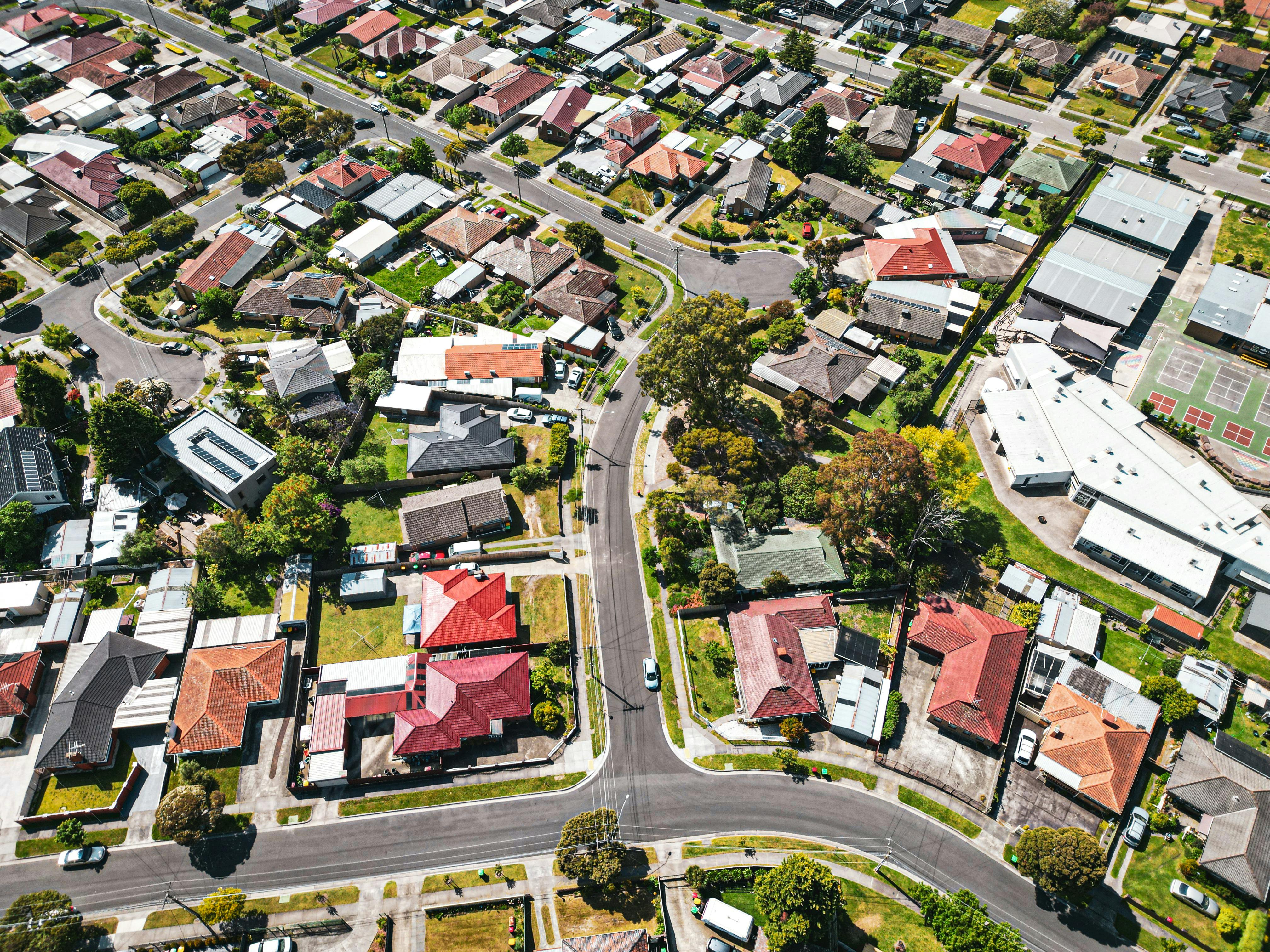 Aerial view of Melbourne's western suburbs where turnkey home packages are available