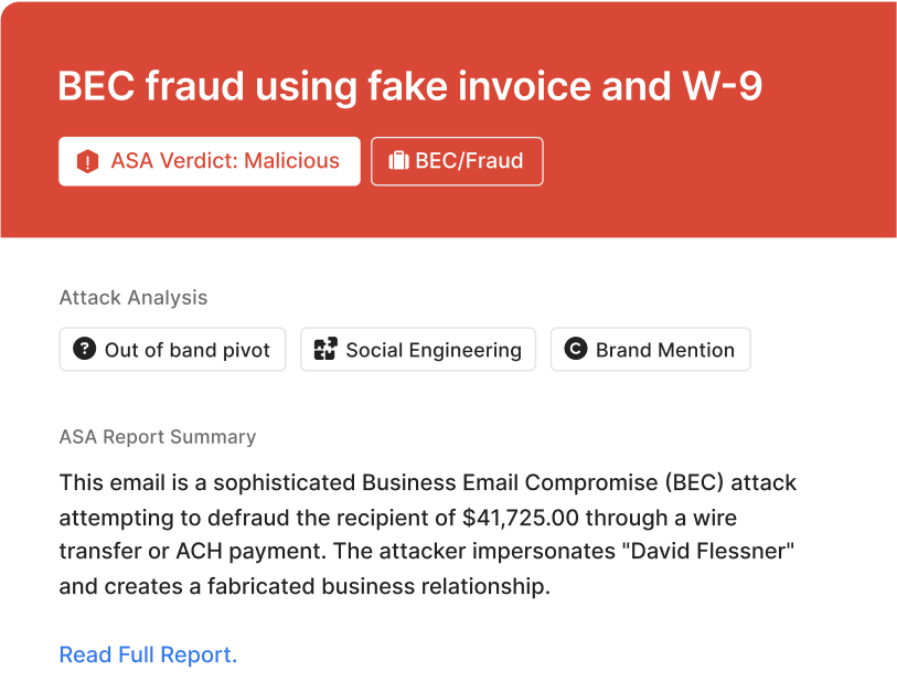 A screen shot of a red and white email.