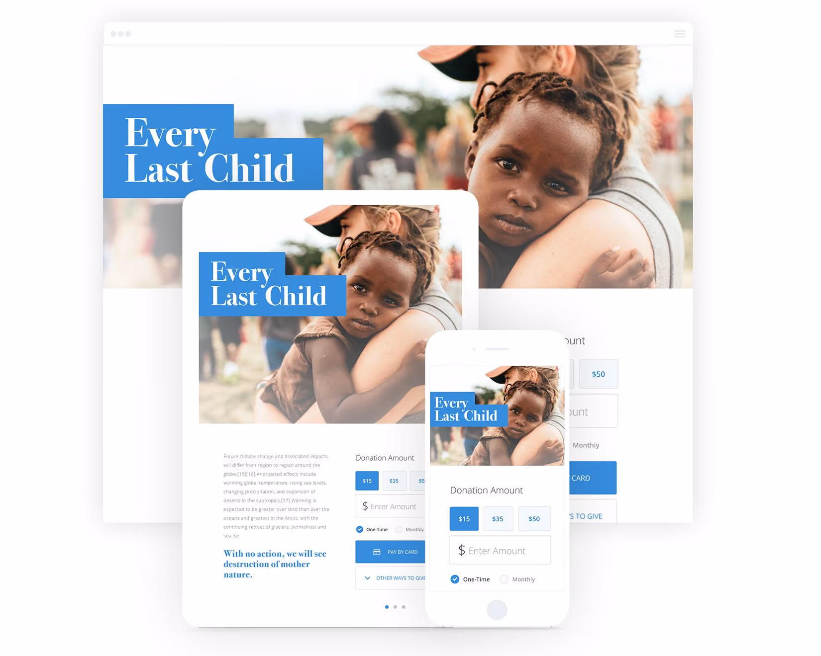 This is a mobile-responsive donation form.