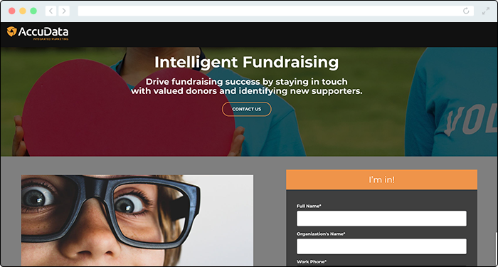 AccuData offers data-based online fundraising tools.