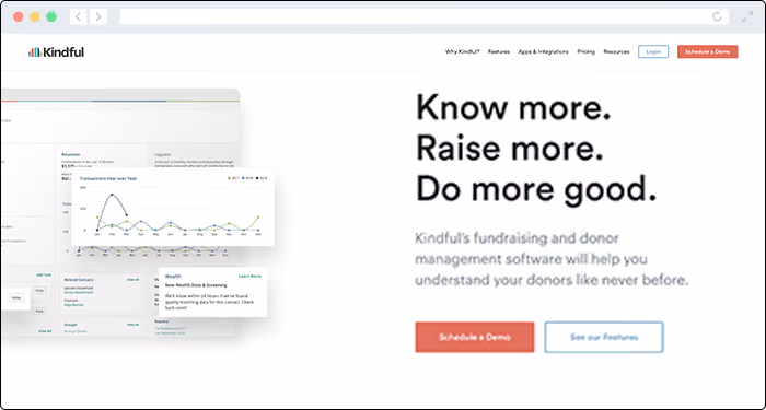 Embrace the power of data-driven fundraising with Kindful's donation platform.