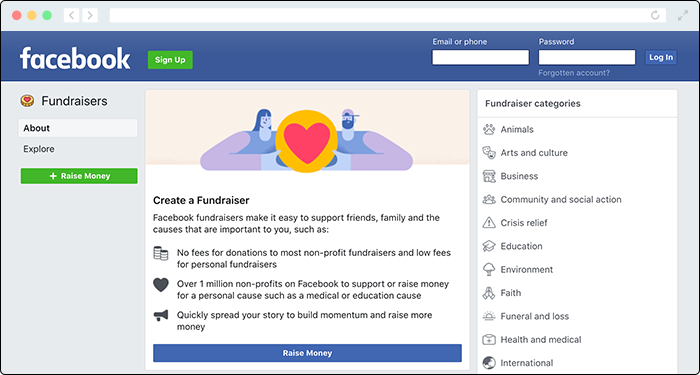 Facebook Fundraisers is a great online fundraising tool for expanding your reach to social media.