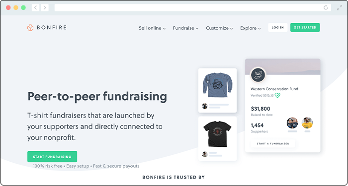 Bonfire's online donation tools put a twist on fundraising.