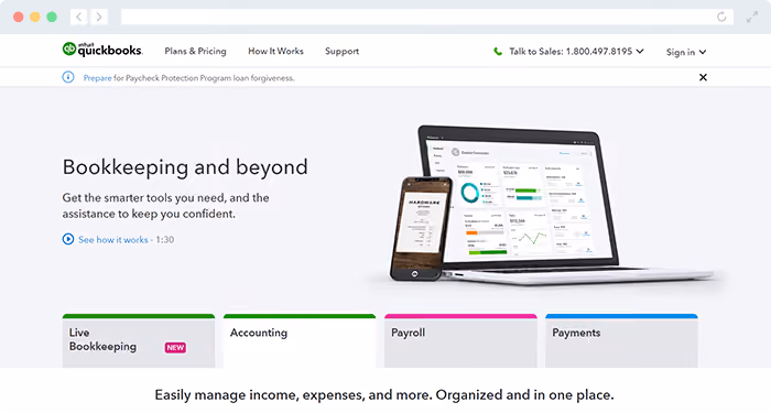 Explore QuickBook's nonprofit software for finance management.