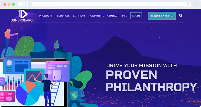 Check out DonorSearch's nonprofit software for prospect research.