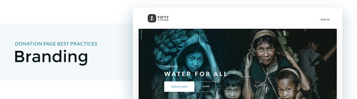 Branding your page is a donation page best practice.