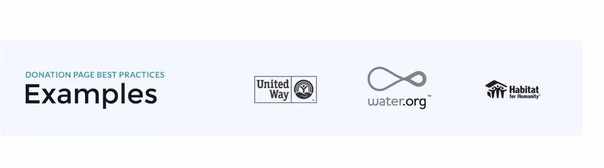 Observe examples of other donation page best practices.