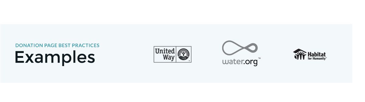 Observe examples of other donation page best practices.