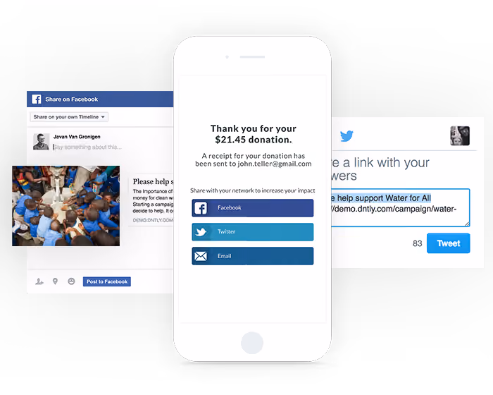 Add social media sharing buttons directly to your donation page to encourage donors to share their contribution.