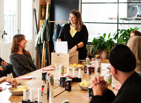 Woman leading team office meeting
