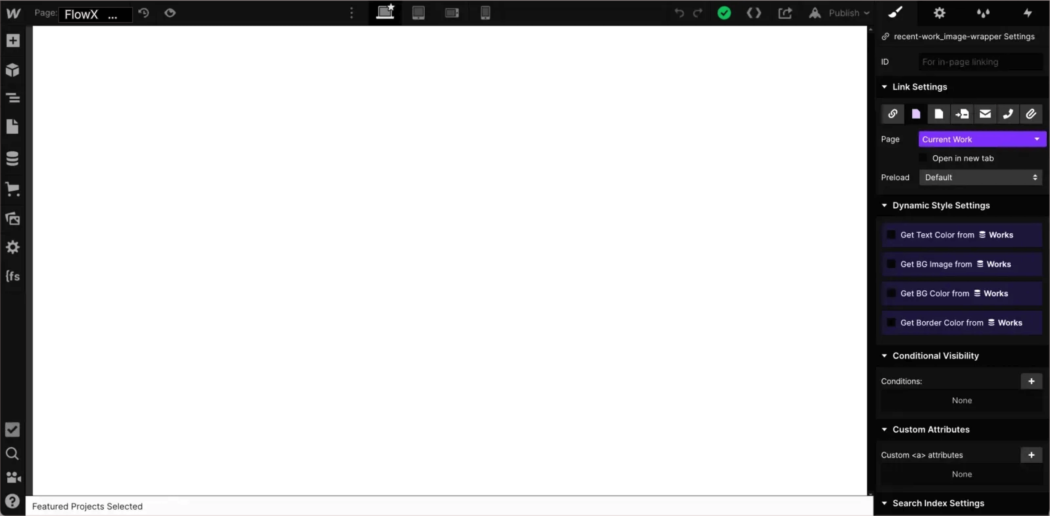 Webflow small screen desinger image