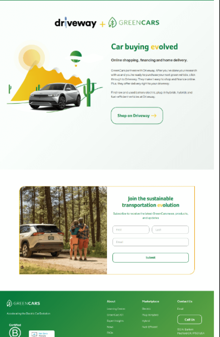 Greencars Car buying evolved section image
